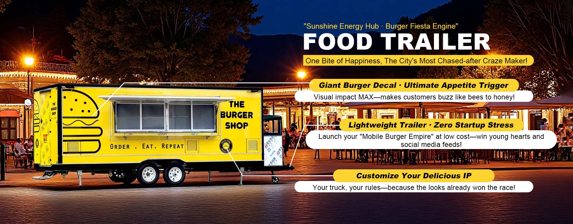 食品トレーラーメーカーのトラック