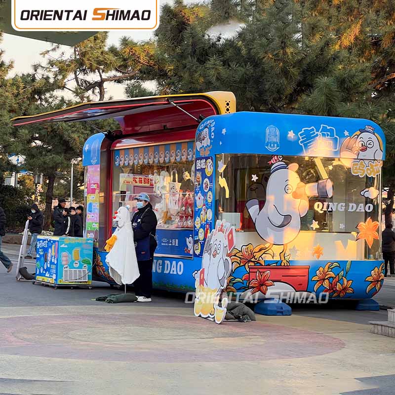 車輪付きフードカート 折りたたみ式フードカート ケータリング ストリートフードトレーラー フードトラック