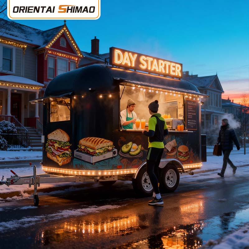 ピザ・コーヒー・ホットドッグのトレーラー